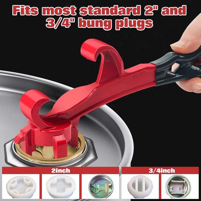LEONTOOL Bucket Opener Tool 3 in 1 Bung Wrench Aluminum Alloy Bucket Lid Opener Lid Lifter Tool for Opening 55 Gallon Drum, Paint Barrel Opener Removal Tool with Non-slip Handle - Image 3